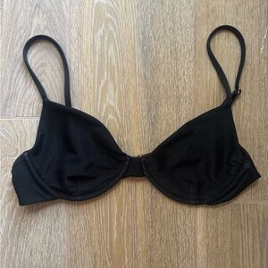 Beach Riot Black Ribbed Underwire Demi bikini top